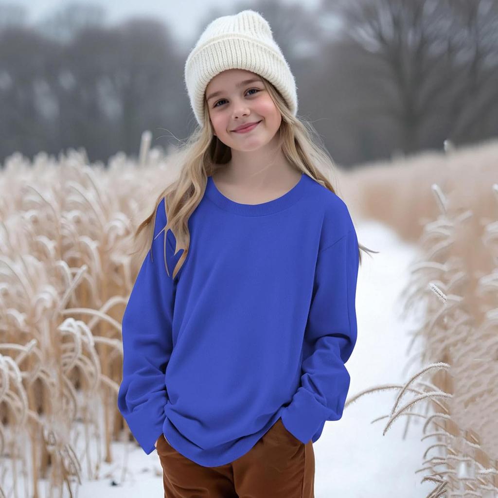 Kinder Jungen Mädchen Langarm T-Shirt Farbe Lässig Komfort Basis Schicht T-Shirt für Schule Tägliche Kleidung