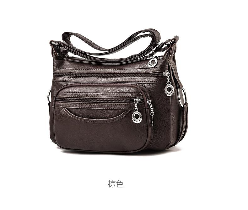 Soft Leather Single-shoulder Bag Middle-aged Mom Bag Casual Crossbody Bag