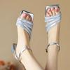 Fashion Summer Women's Heels Sandals Peep Toe Slingback Sandals Shoes Golden Silver Balck High Heels Party Prom Ladies