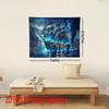 Tapisserie Navire Pirate Impression Numérique 2D Polyester Accrochage Mural Décoration Salon Chambre Bureau Studio avec Crochets