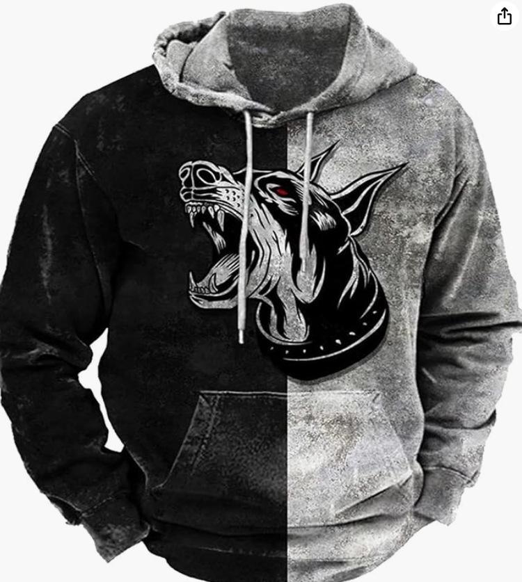 Men's 3D Print Hooded Sweatshirt - Autumn/Winter Collection with Drawstring & Pocket