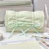 High Capacity Pencil Case Bowknot Pen Pouches Portable Pen Organizers Travel Makeup Storage Bag for Women Girl Student