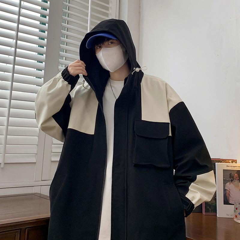 Autumn Hong Kong Style Trend Loose Handsome Casual Jacket Men's Waterproof Top Spring and Autumn Men's Jacket