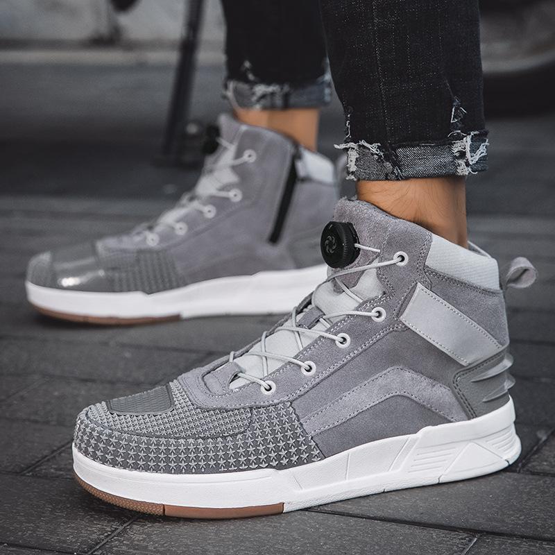 Leather motorcycle shoes motorcycle riding shoes male rider four seasons off-road motorcycle boots racing short boots four seasons motorcycle travel