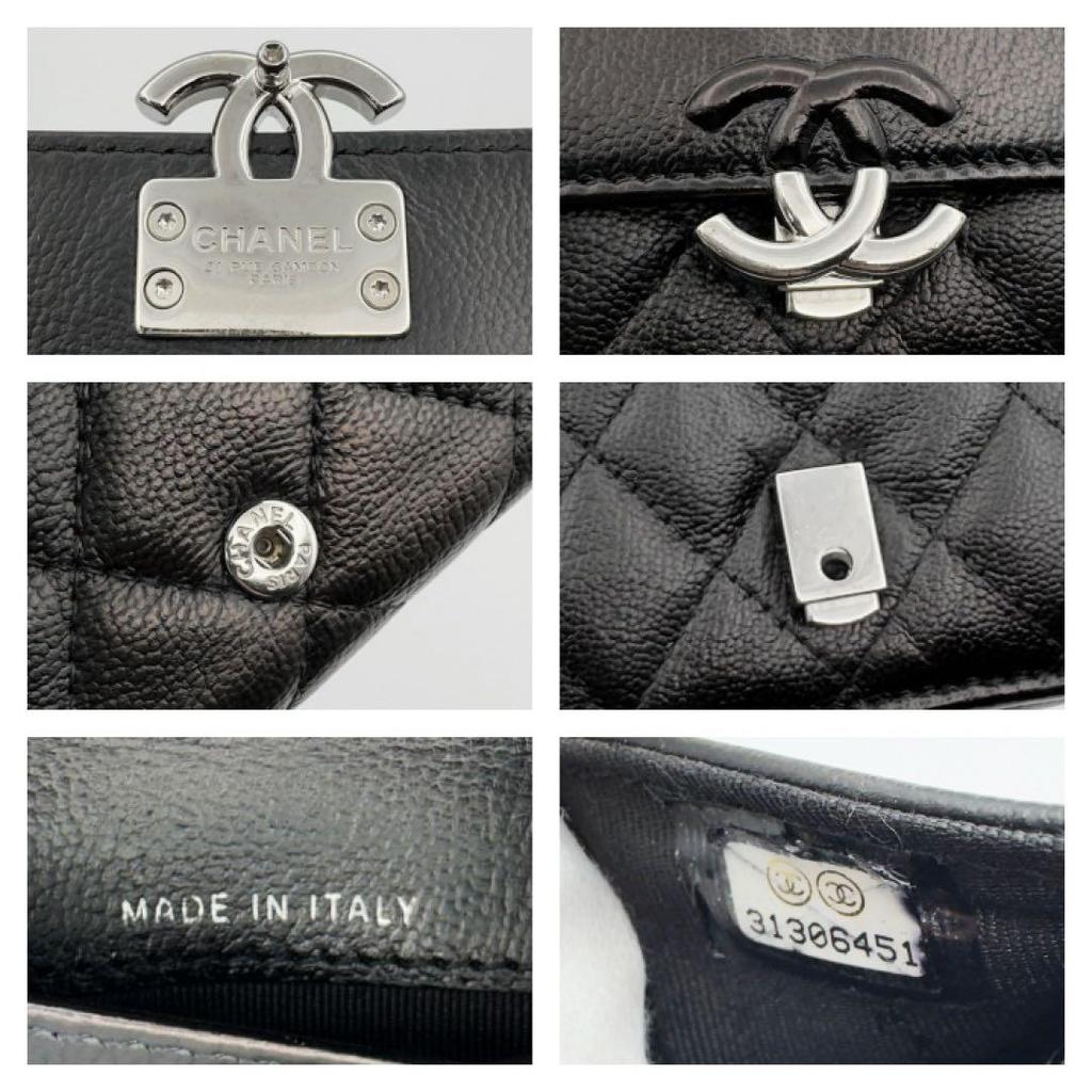 Used Domestic genuine product, Chanel wallet, Matelass, Compact wallet, Mini wallet, Black