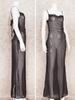 EDOLYNSA 2024 Black Fashion Polka Dots Sexy See Through Spaghetti Strap Beach Maxi Dress Women Summer Party Slip Dresses Swimsuit Cover Up