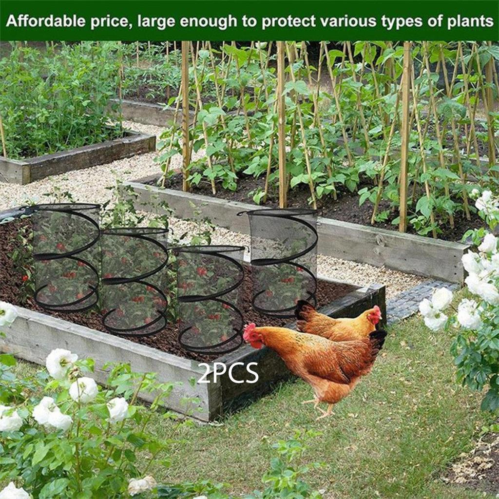 4 Pieces Foldable Plant Covers Mesh Protectors Popup Netting Mini Greenhouse Cages Cloth