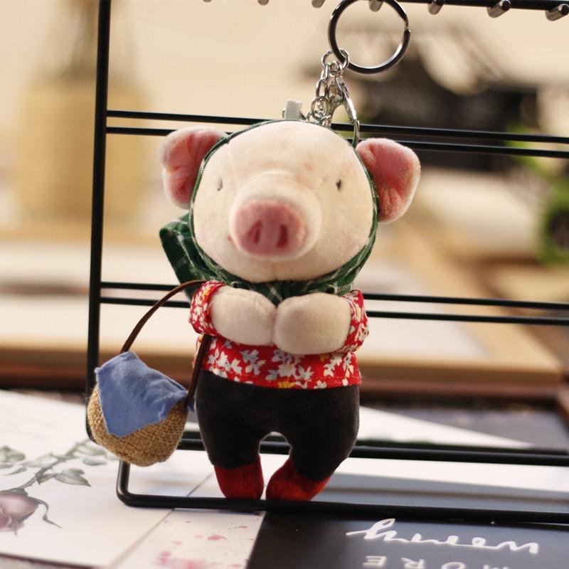 Creative Cartoon Pig Doll Plush Toy Doll Cute Small Pig Pendant Mini Doll Bag Hanging Decoration
