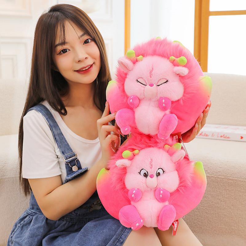 Adorable Dragon Fruit Plush Toy For Kids Soft Comforting Sleeping Pillow Gift