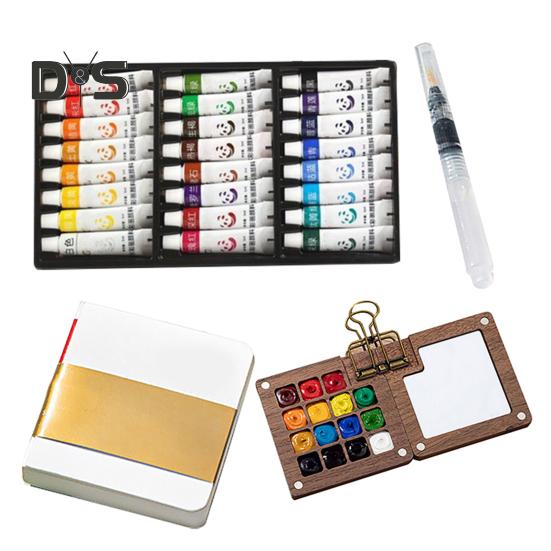 Set di tavolozze per acquerelli Mini kit da viaggio per artisti tascabile, tavolozza compatta con 8/15 colori, kit di miscelazione dei colori di dimensioni portatili