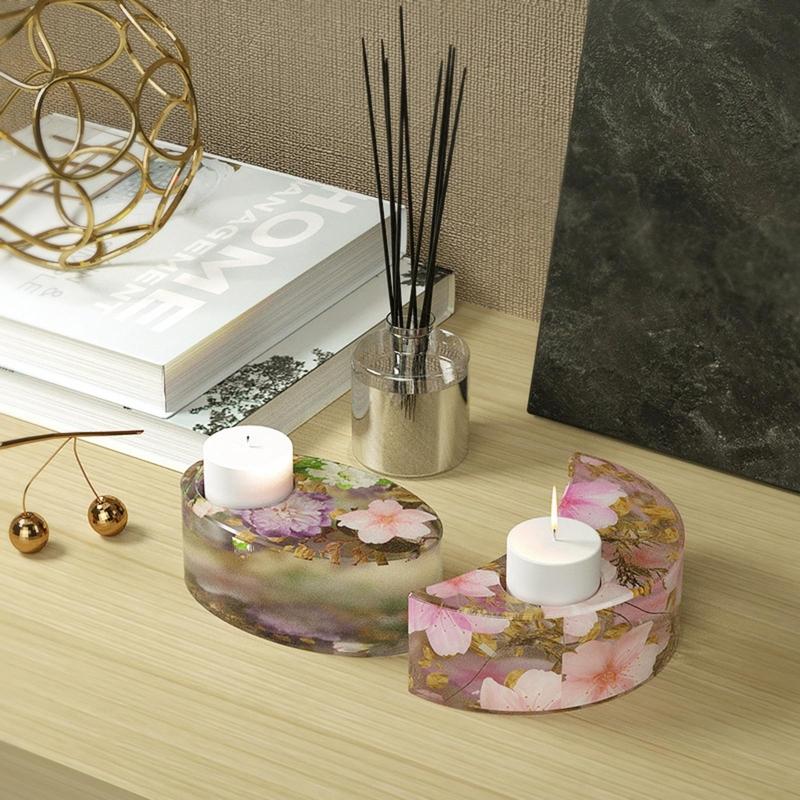 1Pcs Tealight Candle Holder Resin Molds,Silicone Candle Holder Molds for Epoxy Resin Casting,DIY Valentine's Day Gifts