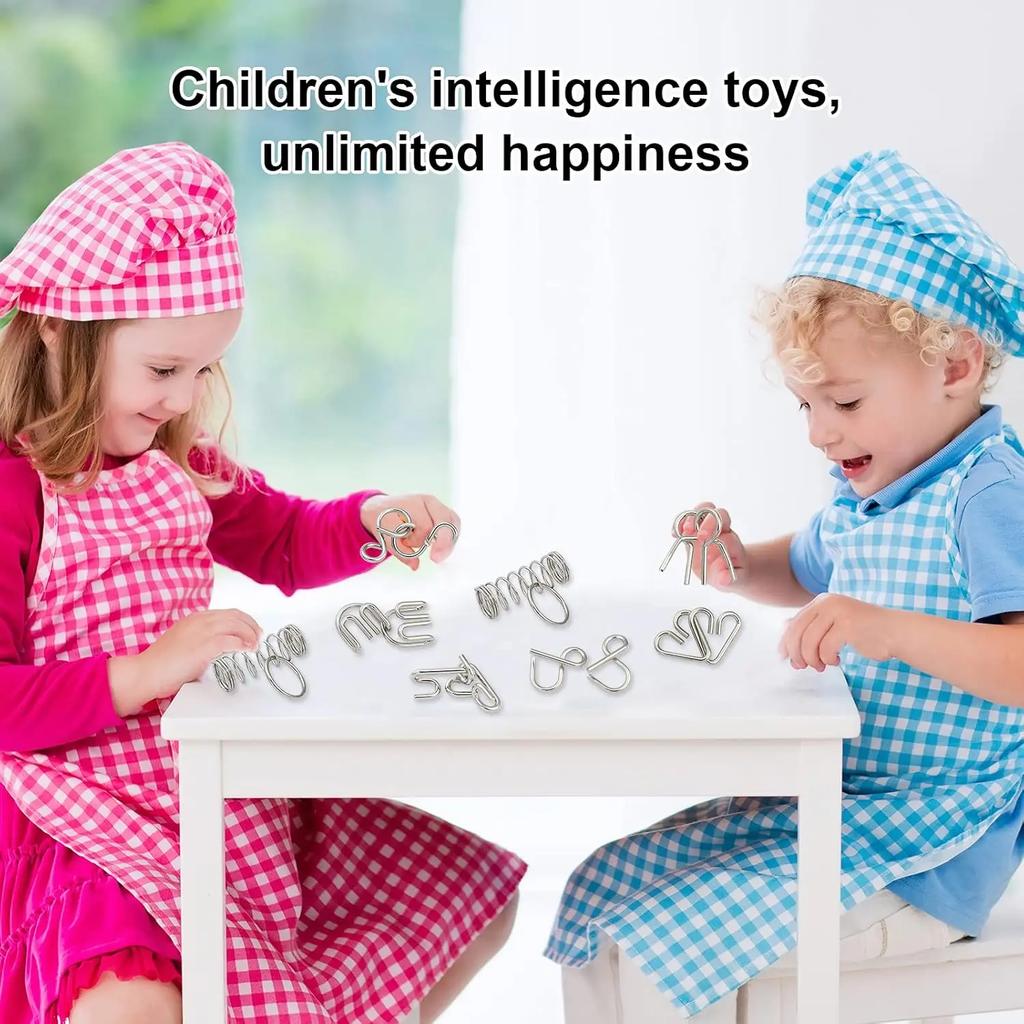 Intelligence Unlock Puzzle Rings Chinese Kongming Lock Brain Teaser Toy for Kids Students and Adults Mind Development Game