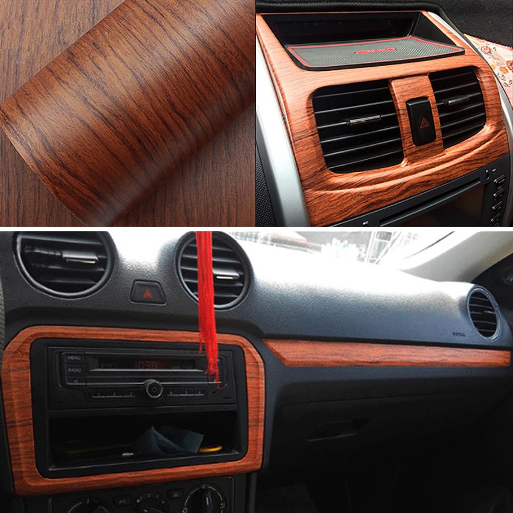 Wood Grain PVC Sticker 30*100cm Wood Texture Film Styling Wrap Wrapping Interior Decoration Wood Vinyl Sticker Car Accessories