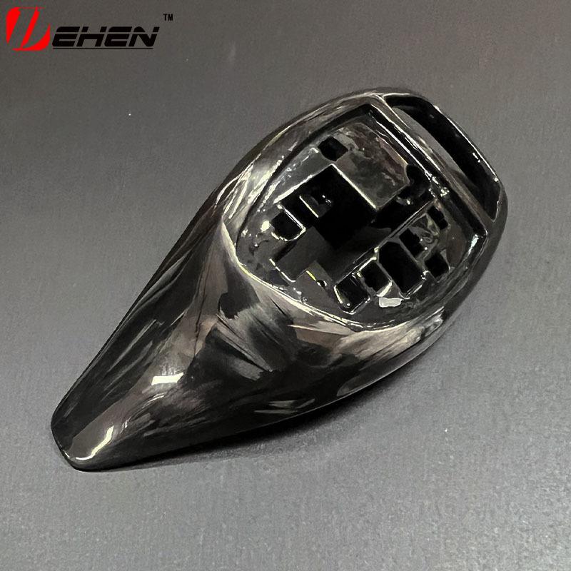 Fit For BMW 1 2 3 Series F20 F21 F22 F23 F30 F31 F06 F12 F13 Front Gear Shift Knob Lever Cover Glossy Black Carbon Fiber Style