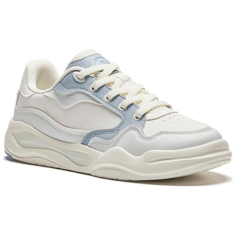 New Anta Tianxing Anti Slip And Wear Resistant Breathable Low Top Skateboard Shoes Women's White Blue 122428052-1