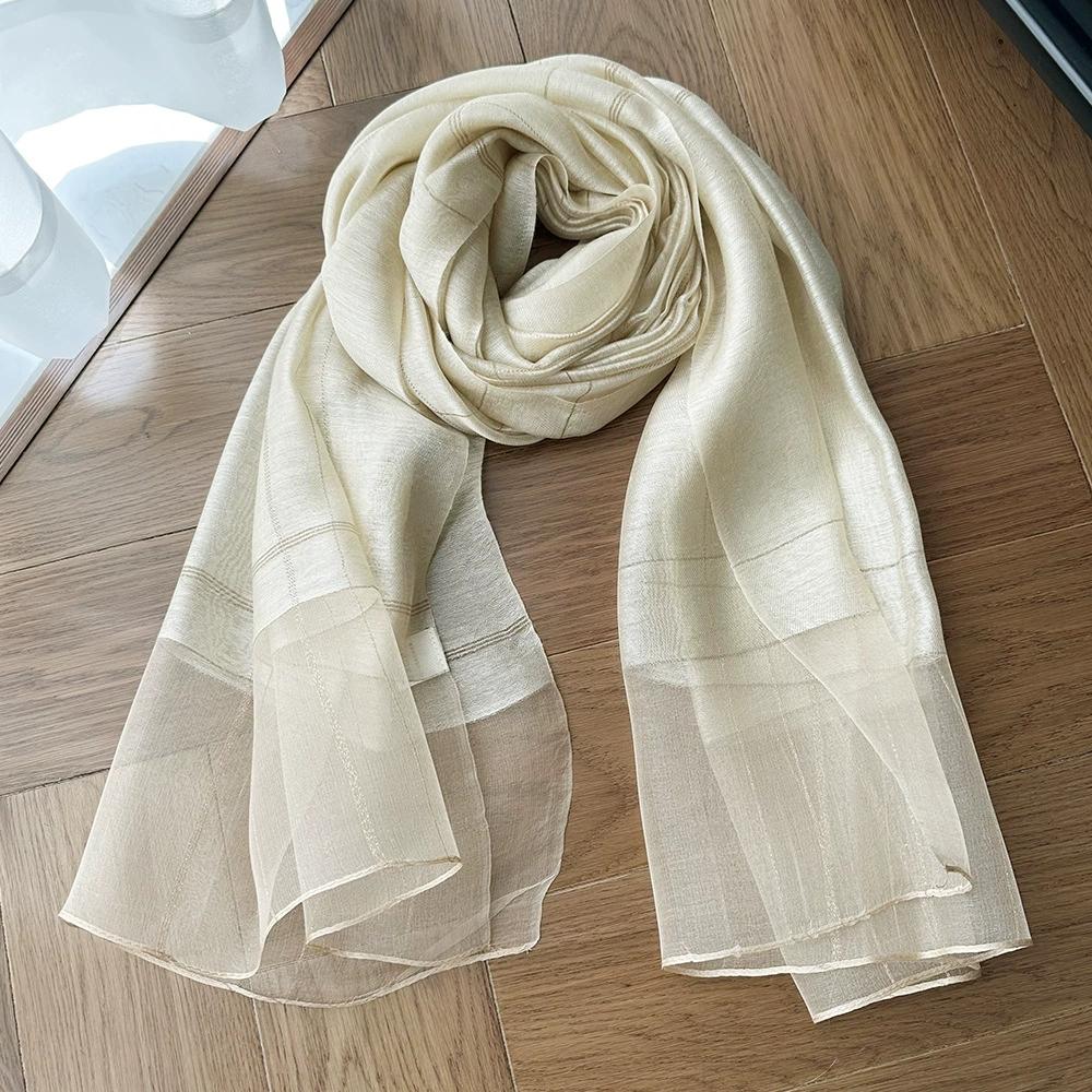 Elegante En Lichte Zijden Sjaal Voor Vrouwen Zacht En Ademend Met Watergolfpatroon Pashmina Sjaals Decoratieve Sjaals