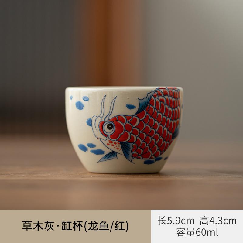 Чайный сервиз «Рыба-дракон», офисный керамический чайный сервиз «Кунг-фу», железная чаша «Гуаньинь Пуэр» с тремя талантами, аксессуары для китайской чайной церемонии