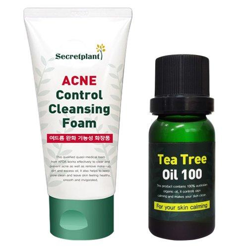 Secret Plant Tea Tree Acne Cleansing Foam + Tea Tree Oil Set none