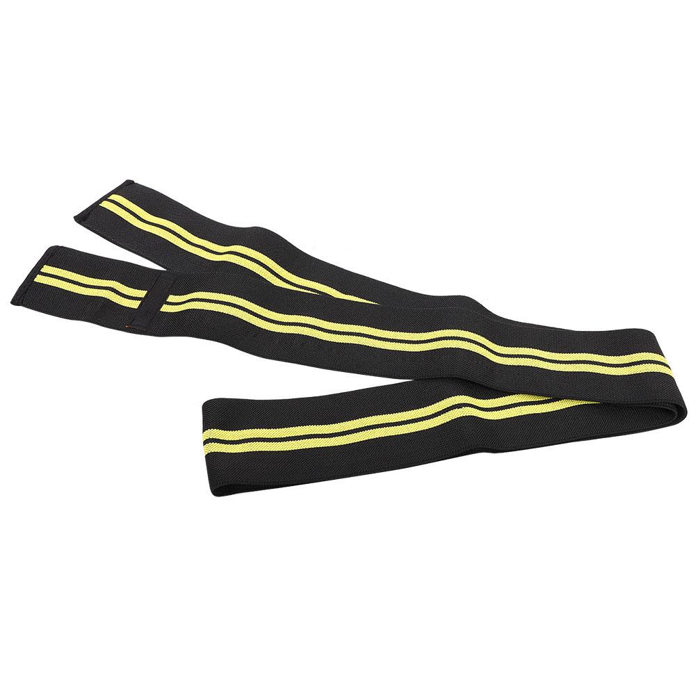 Fitness Knee Bandage Elastic Kneepad Straps for Gym Weightlifting Outdoor Sports (Black&Yellow)