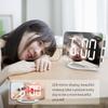 Digital Alarm Clock Large Display LED Mirror Electronic Clocks with Snooze Dual USB Ports 3 Adjustable Brightness Home