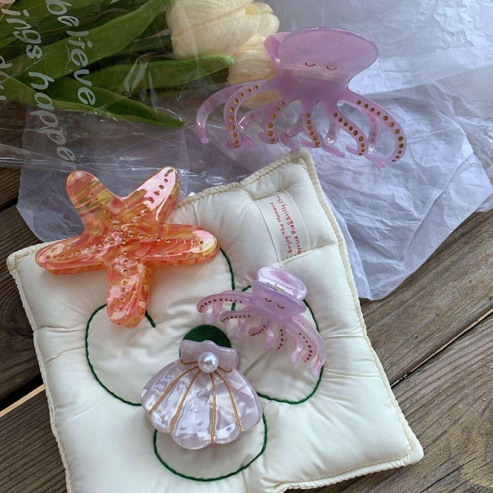 

Головной убор заколка для волос в виде морской звезды океаническая серия заколка для волос в виде медузы модная заколка-коготь для женщин