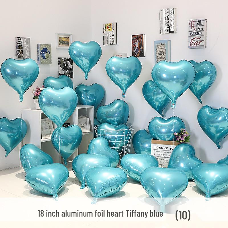Qixi Valentine's Day Romantic Pink Heart & Star Balloons for Weddings & Birthdays