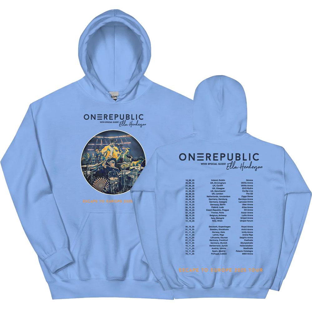 OneRepublic Escape To Europe 2025 Tour Hoodies Autumn Fleece Casual Male Sweatshirts Long Sleeve Band Printing Sudaderas Unisex