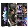 A-Attack On T-Titan Levi Cover Phone Case For Samsung Galaxy Z Flip 7 6 5 4 3 5G Flip7 Flip6 Flip5 Flip4 Flip3 Black Fundas Shel