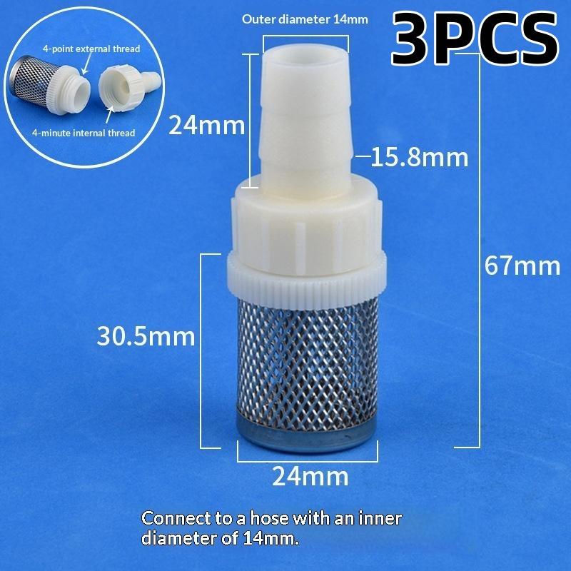 1/3Pcs 4mm 6mm 8mm 10mm 12mm 14mm 16mm 20mm Hose Stainless Steel Filter For Fish Tank Aquarium Garden DIY Accessories