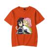 Zabawny T-shirt z nadrukiem kreskówkowym Kanroji Mitsuri Iguro Obanai dla pary, casualowy, luźny, z krótkim rękawem, z okrągłym dekoltem, topy Harajuku, odzież