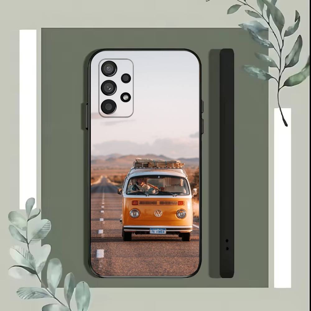 Combi Van Surf Phone Case For Samsung S25,S24,S21,S22,S23,S30,Ultra,S20,Plus,Fe,Lite,5G Black Cover