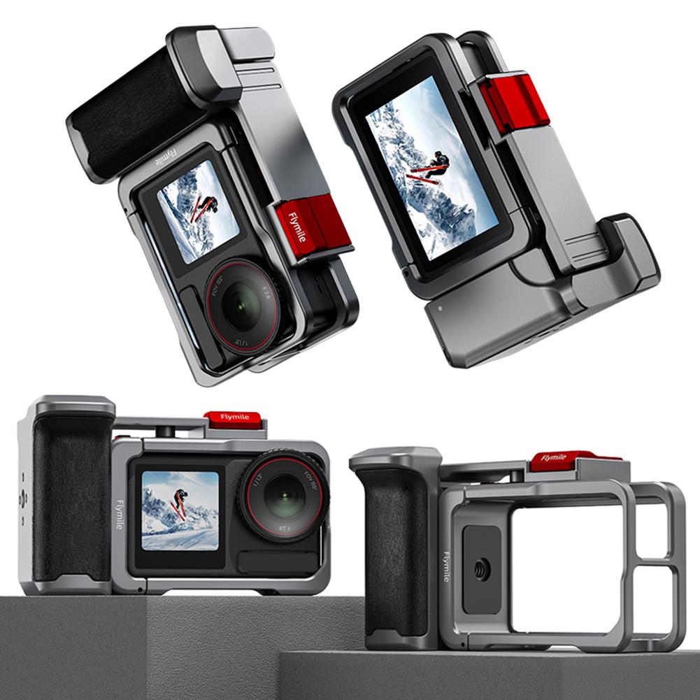Aluminium Alloy Metal Frame Protective Frame Cage Cold Shoe Expansion Extended Holder Mount Handle Grip Kit for Action 5 Pro 4 3