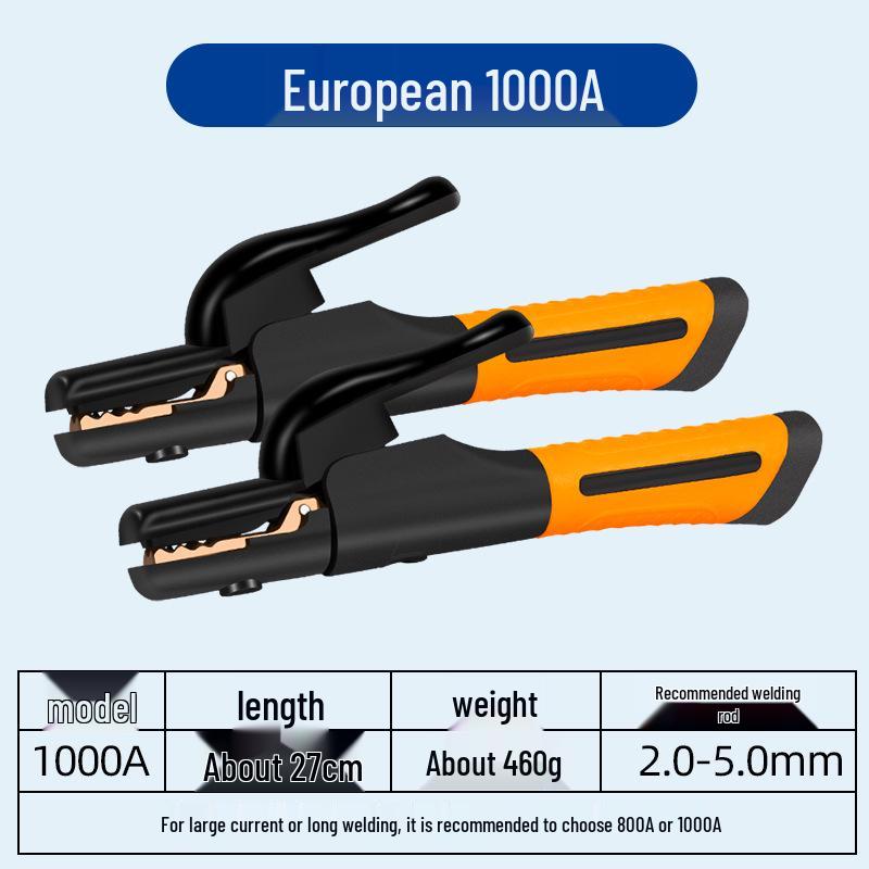 Durable 800A Copper Welding Pliers & Non-Scalding 500A Industrial Welding Holder - European Style