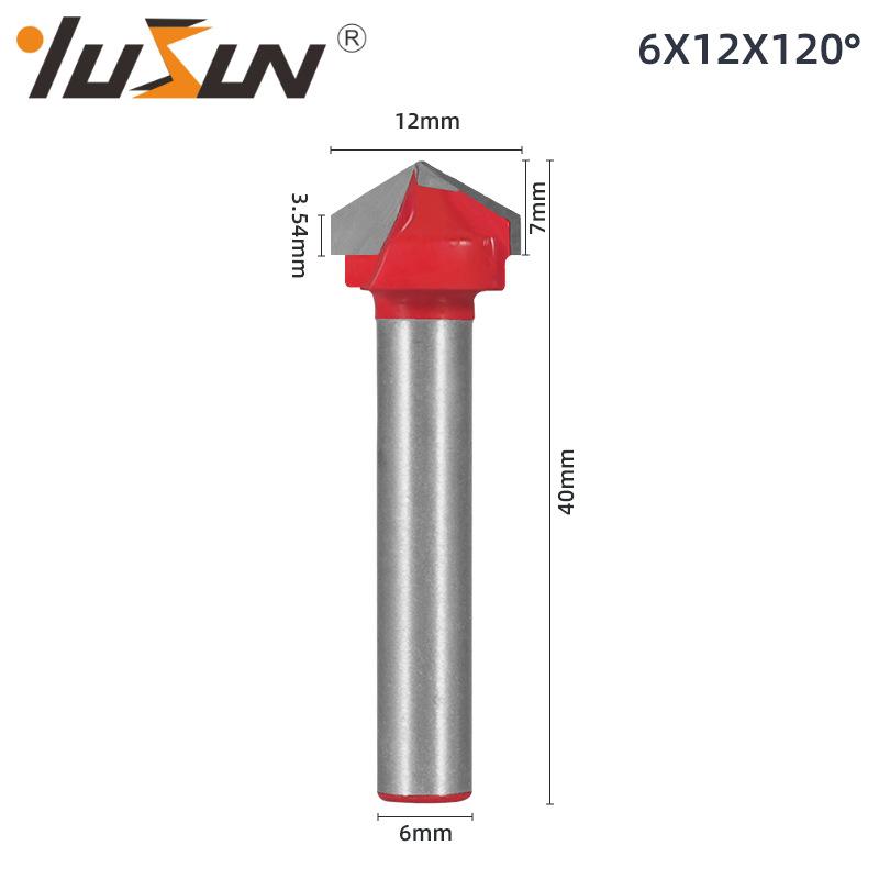 6mm V-Groove Bit Woodworking Cutter - 3D Engraving Knife, V-Shaped, 60/90 Degrees, 6 Patterns
