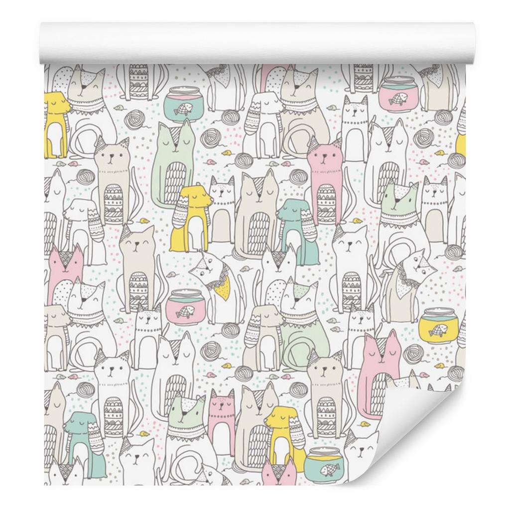 Cats and dogs wallpaper for living room and bedroom 50x1000