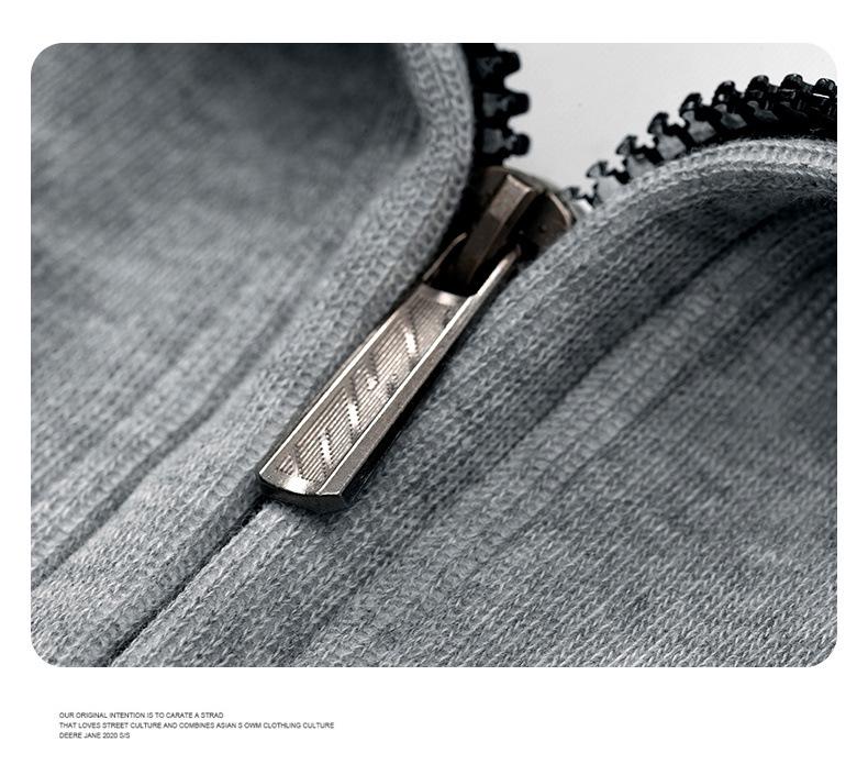 Men's Half-High Collar Zipper Hoodie - Casual, Loose, Versatile Base Layer for Couples