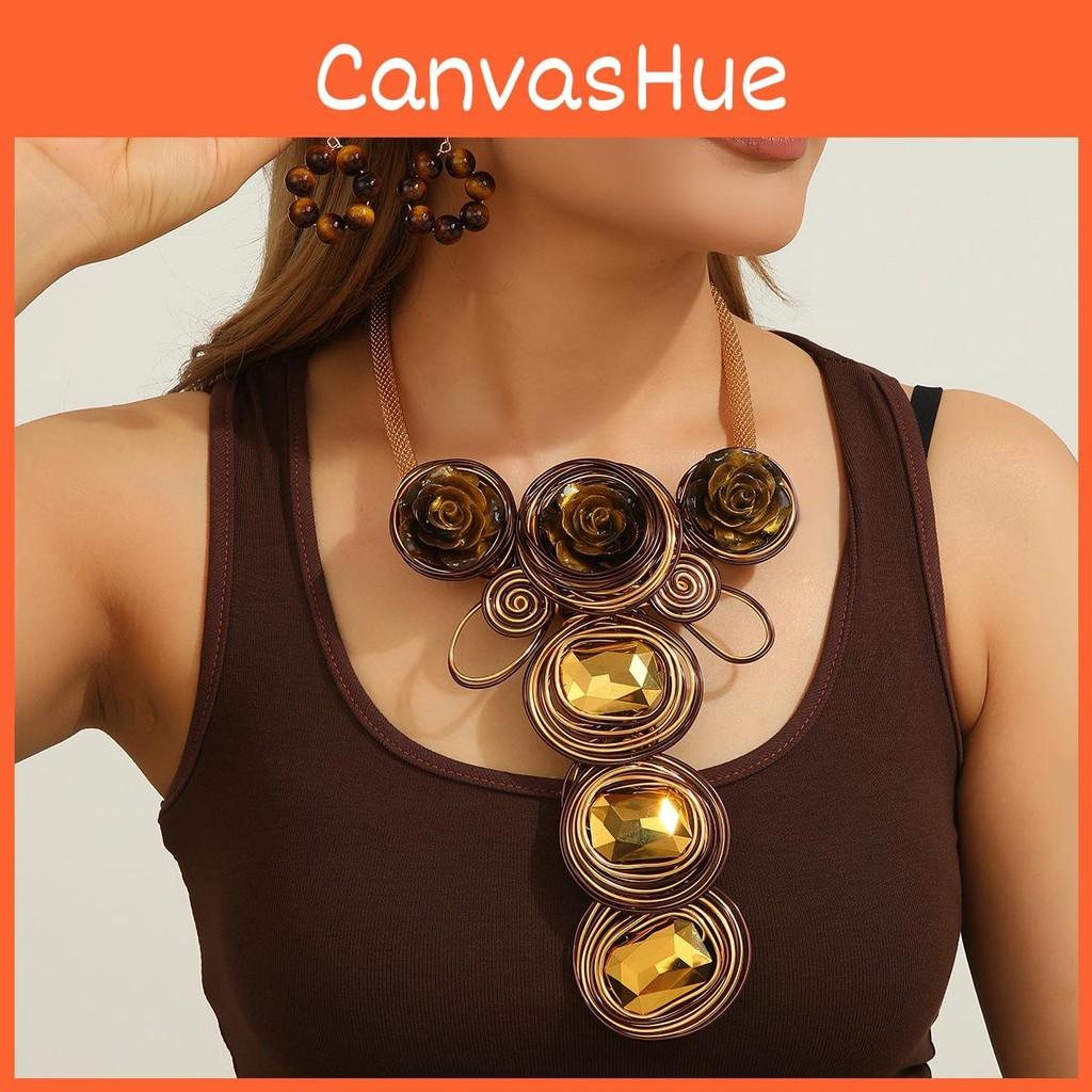 Style Jewelry European Set With Crystals And Resin Flower Accents For Women Men And