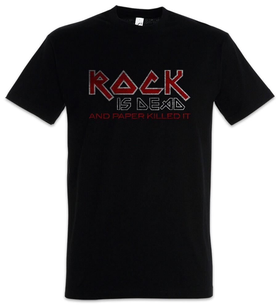 Rock is Dead and Paper Men's T-Shirt Killed It Scissors And Roll Punk Music