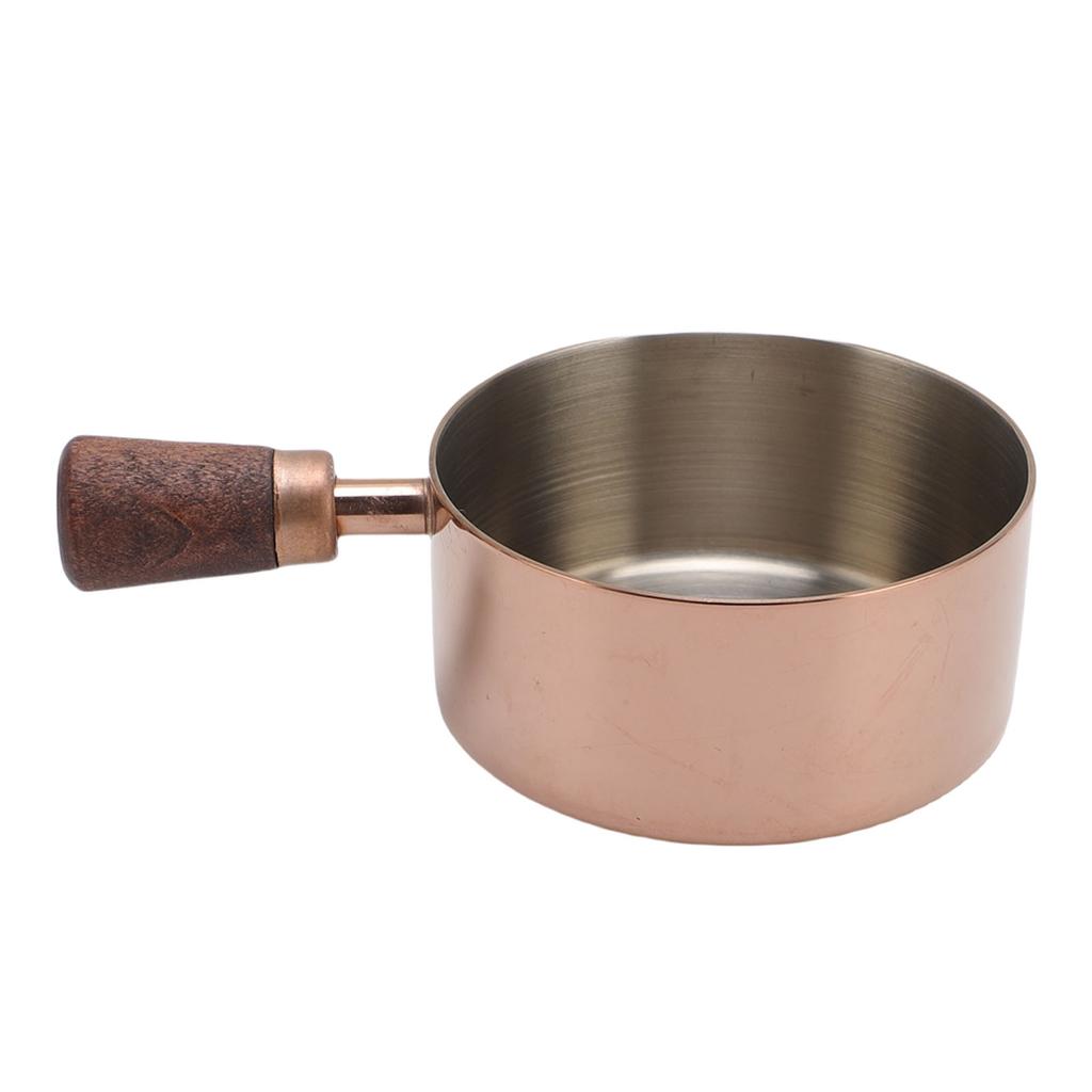 4Pcs Stainless Steel Measuring Cup Stackable Condiment Cups Dipping Sauce Cups with Wooden Handle For Coffee Cooking Baking