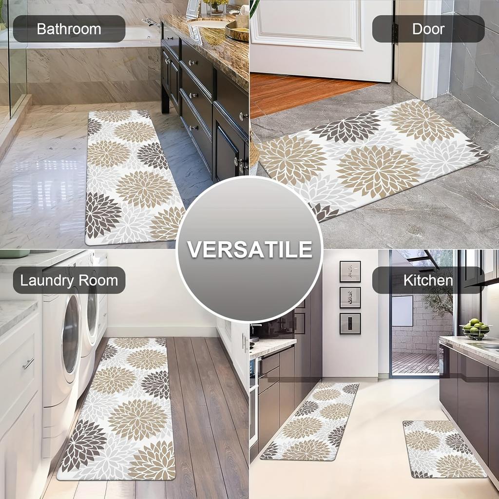 Two-Piece Kitchen Rug Sets Featuring Non-Slip Mats Designed for Comfort, Suitable for Use in Kitchens, Offices, Sinks, And Laundry Areas