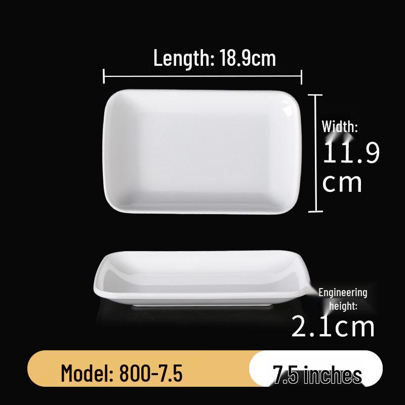 Xiangyuan White Melamine Rice Noodle Plate - Porcelain-Like Creative Hot Pot and Restaurant Tableware.
