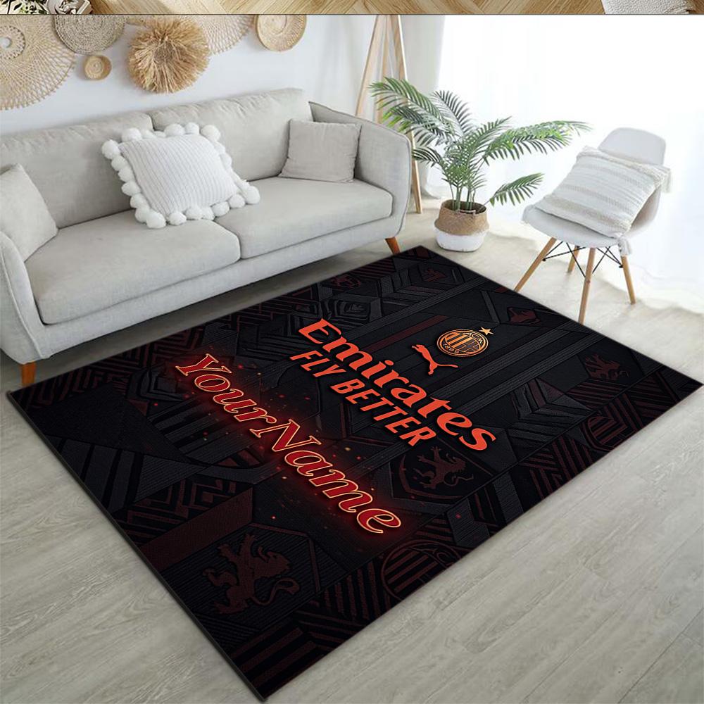 Ac Milan Personalized Text Carpet Suitable for Dining Room Kitchen Study room Living Rooms Anti-slip Rug Decorate Offices