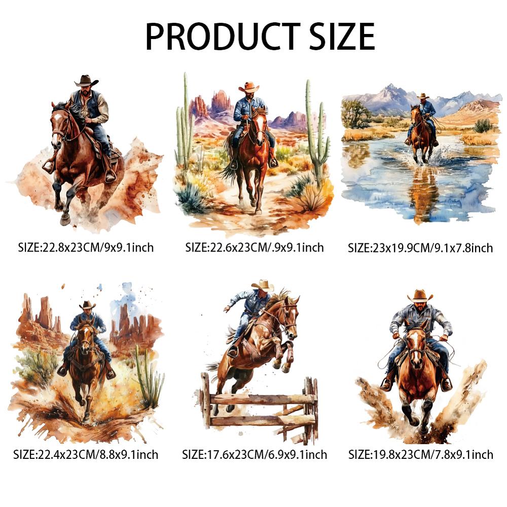 6Pcs 6 Styles Plastic Heat Transfer Film Logo Stickers Set for DIY T-Shirt Human 199~230x176~230mm 1pc/style