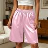 Damen Farbe Lässige Sommer Strandshorts mit Taschen Lockerer Schnitt