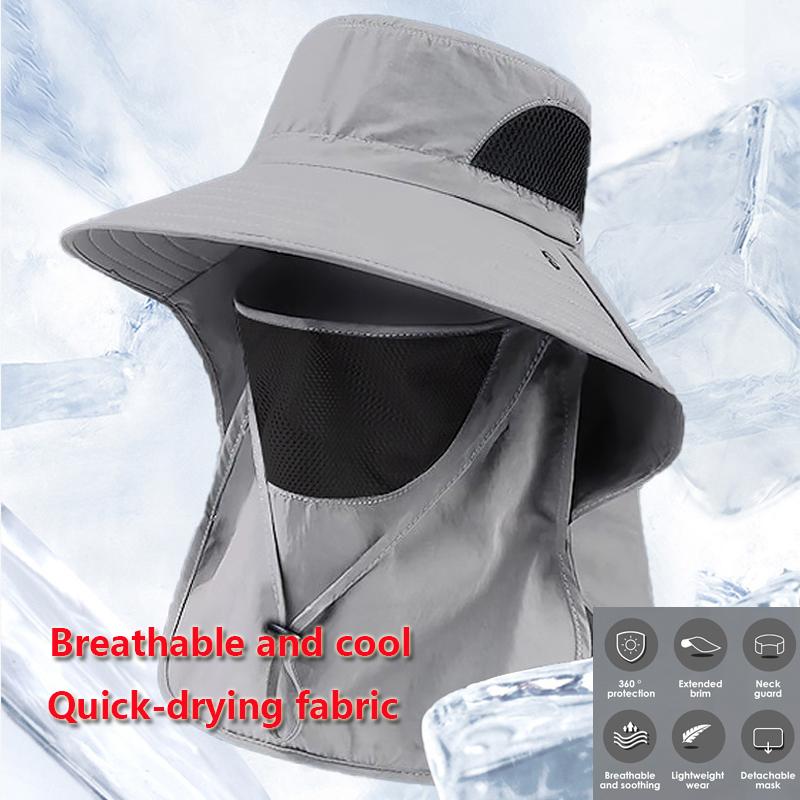 Sun Hats UV Protection Outdoor Hunting Fishing Cap Hiking Camping Visor Bucket Hat&Breathable Sun Protection Sleeves Gifts