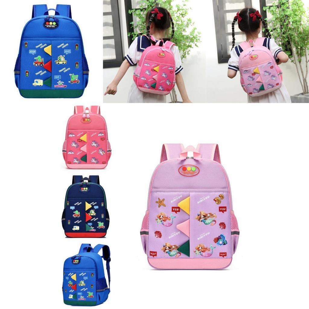 Stylish Boys Girls Cartoon Backpack Breathable Lightweight Oxford Fabric Bag