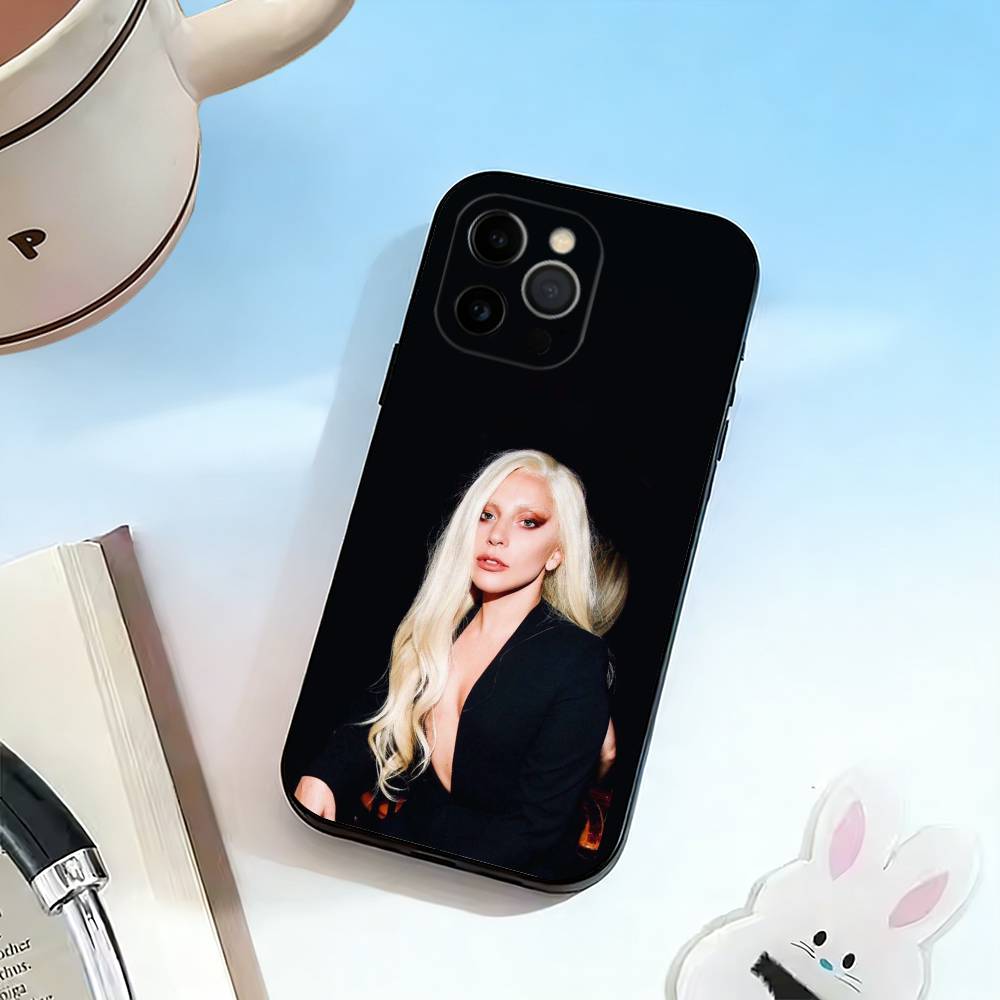D-Talented Singer Lady Gaga Phone Case For iPhone 17,16,15,14,13,12,11 Plus,Pro Max,XS,Soft Silicone Black Cover