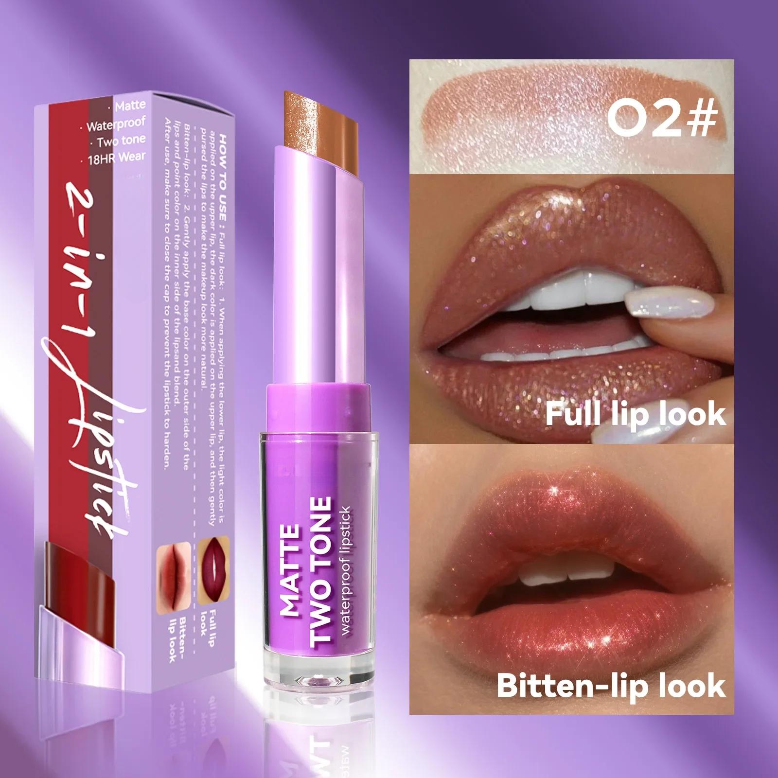 

Водостойкая двухцветная матовая помада, легко наносится, кремовая, легкая текстура, цвет 2 в 1, стойкий антипригарный блеск для губ, чашка