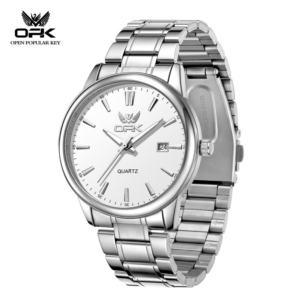 OPK 6111 Original Quartz Watch for Man Luminous Waterproof Auto Date Stainless Steel Classic Business Fashion Men's Wristwatches