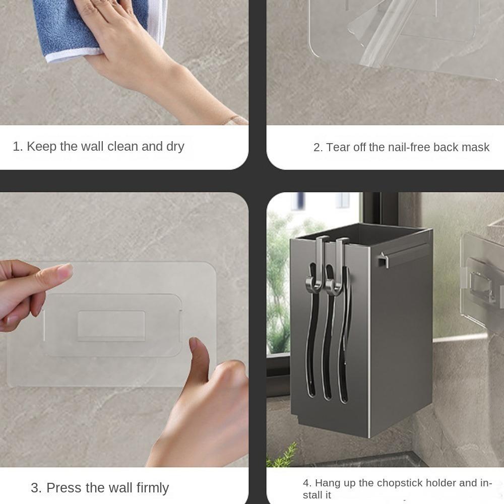 Punch Free Kitchen Utensil Rack Multifunctional Chopstick Barrel Draining Chopstick Holder  Kitchen